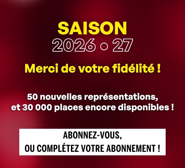 Abonnements anth&eacute;a 2026 - 27 dates suppl&eacute;mentaires